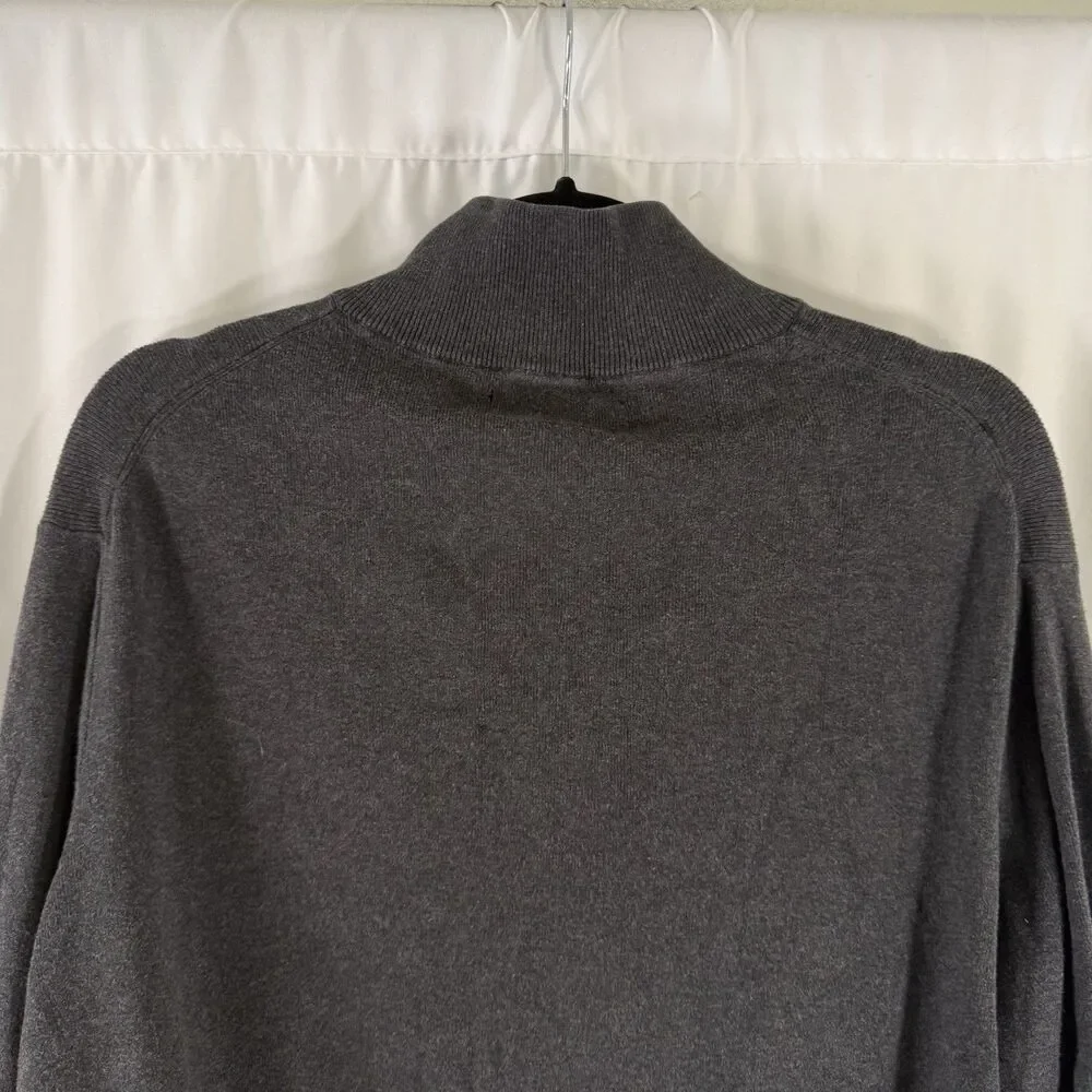 Polo Ralph Lauren Sweater Men's Medium Grey 1/4 Zip Turtleneck Pima Cotton